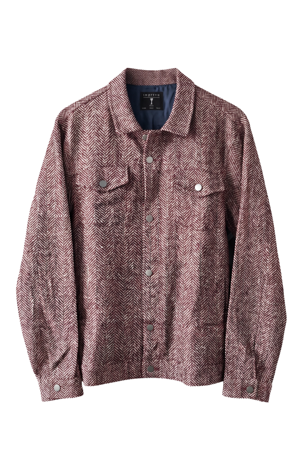 Herringbone patterned jacket on a white background