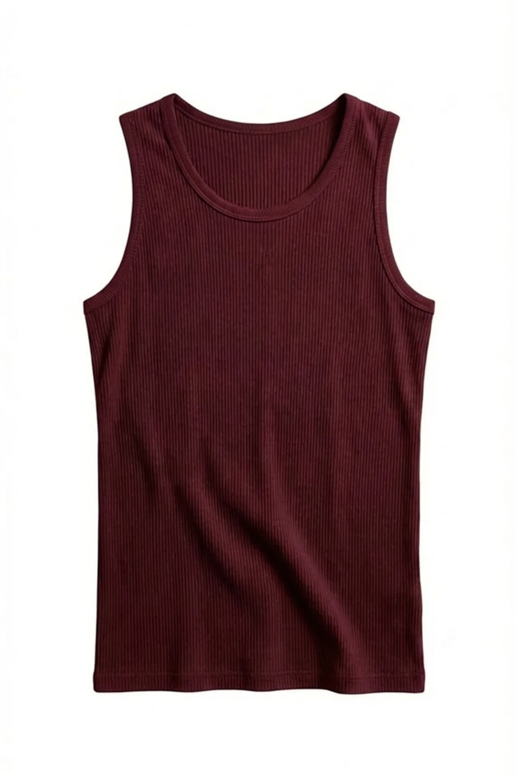 Maroon tank top on a white background