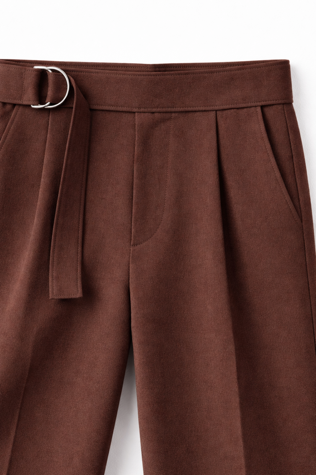 Brown Cocoa Pleated Trousers