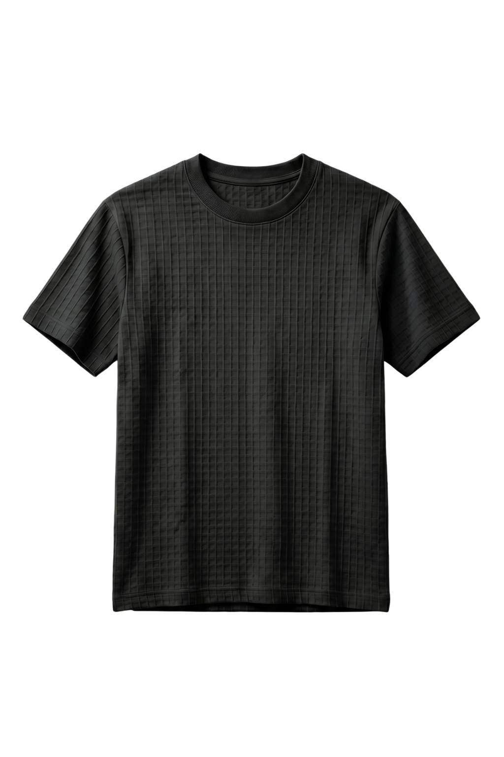 Black t-shirt on a white background