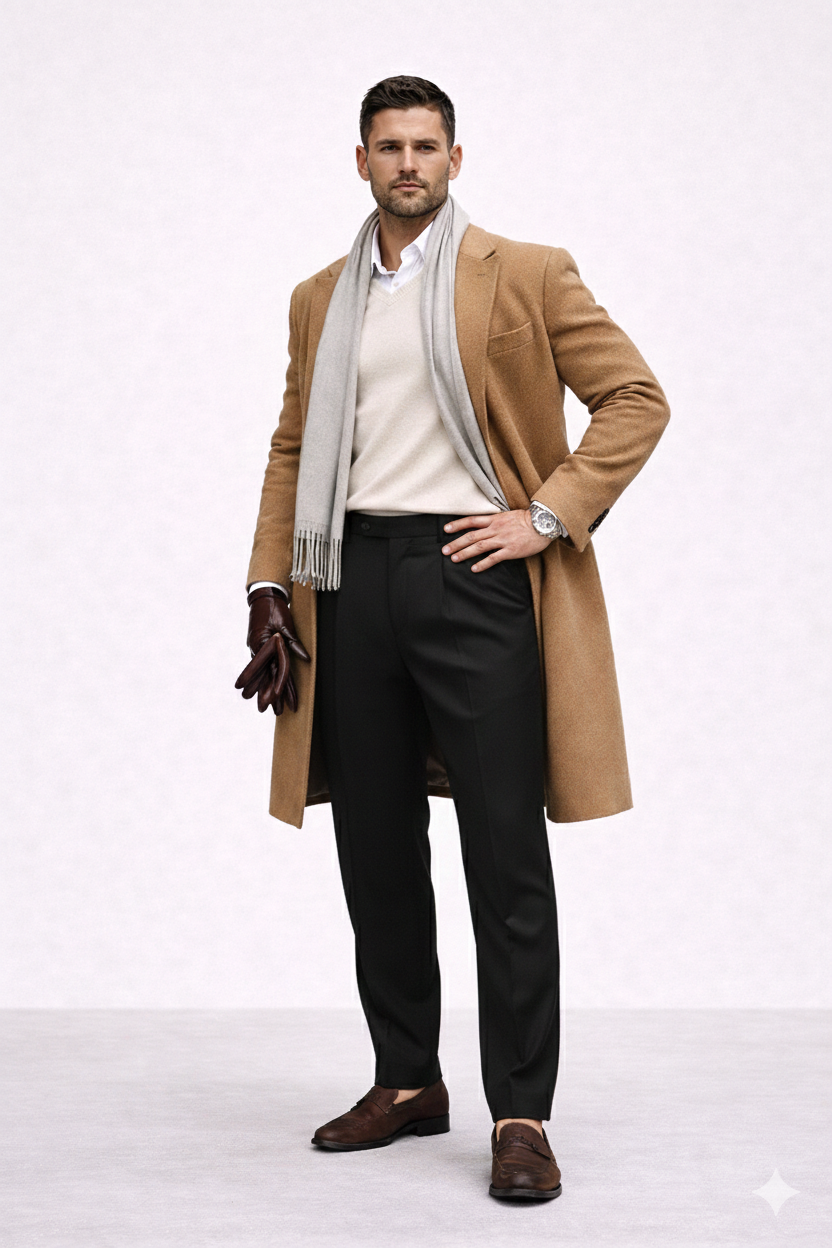 Brown Cocoa Pleated Trousers