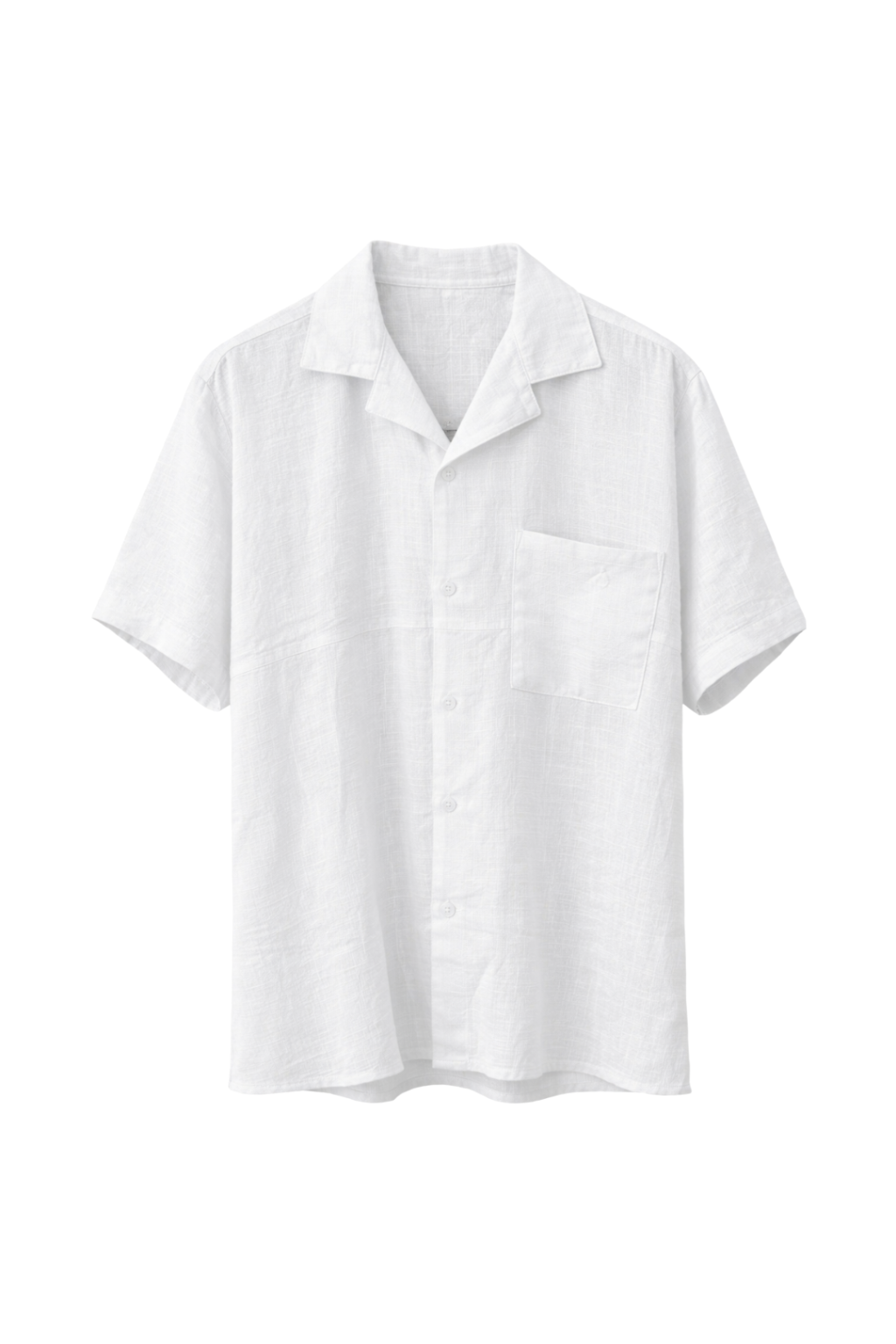 White short-sleeve shirt on a white background