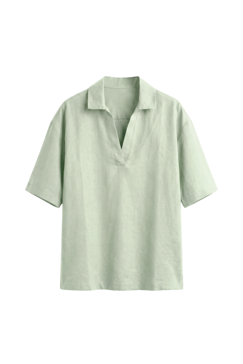 Light green polo shirt on a white background