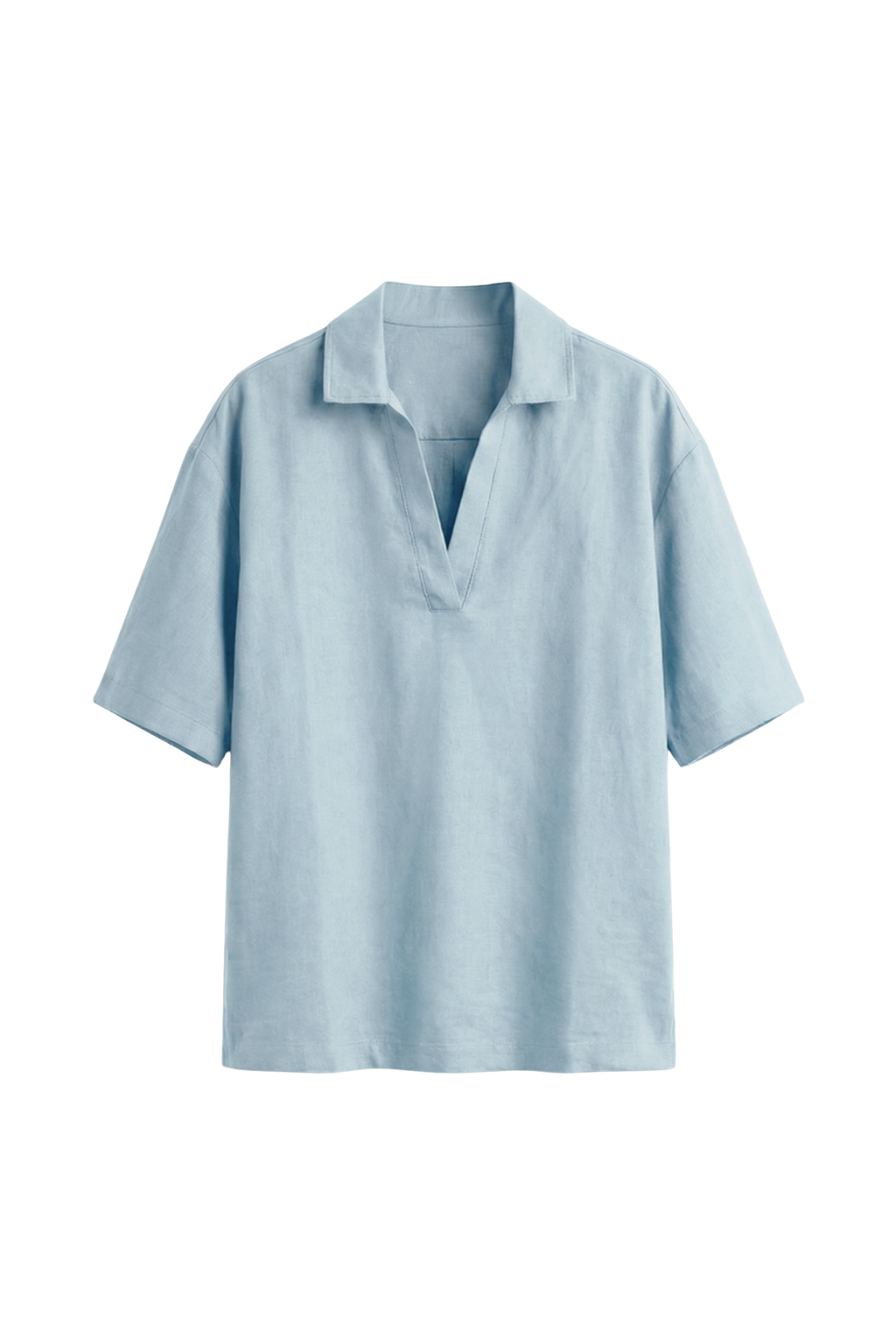Light blue polo shirt on a white background