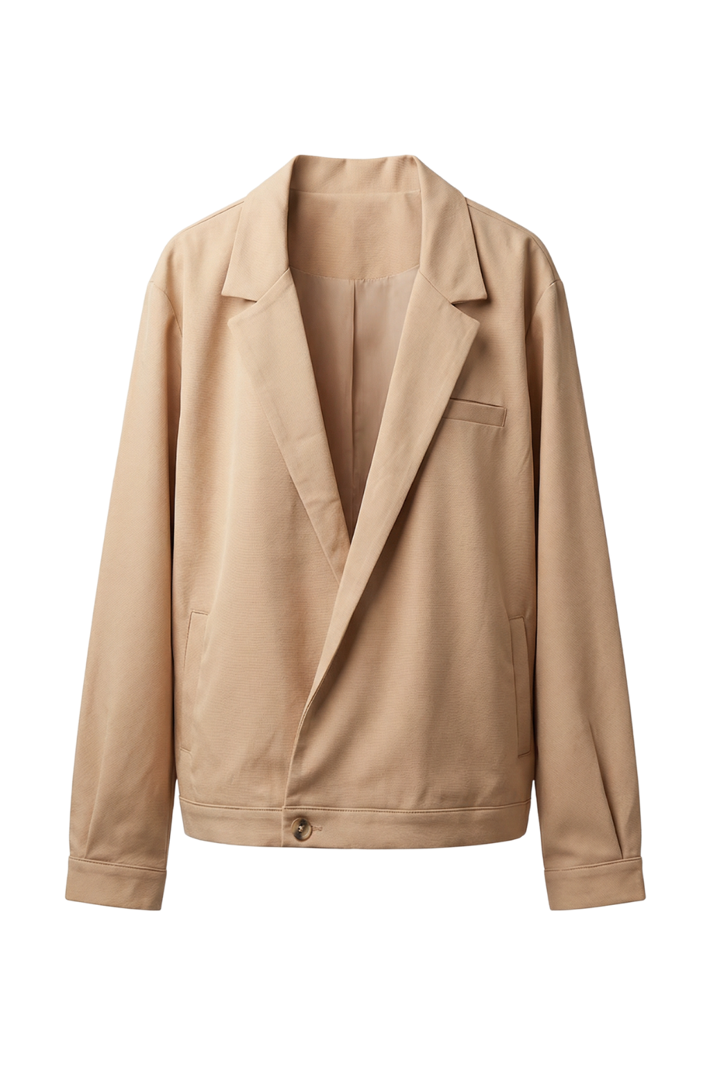 Beige jacket on a white background