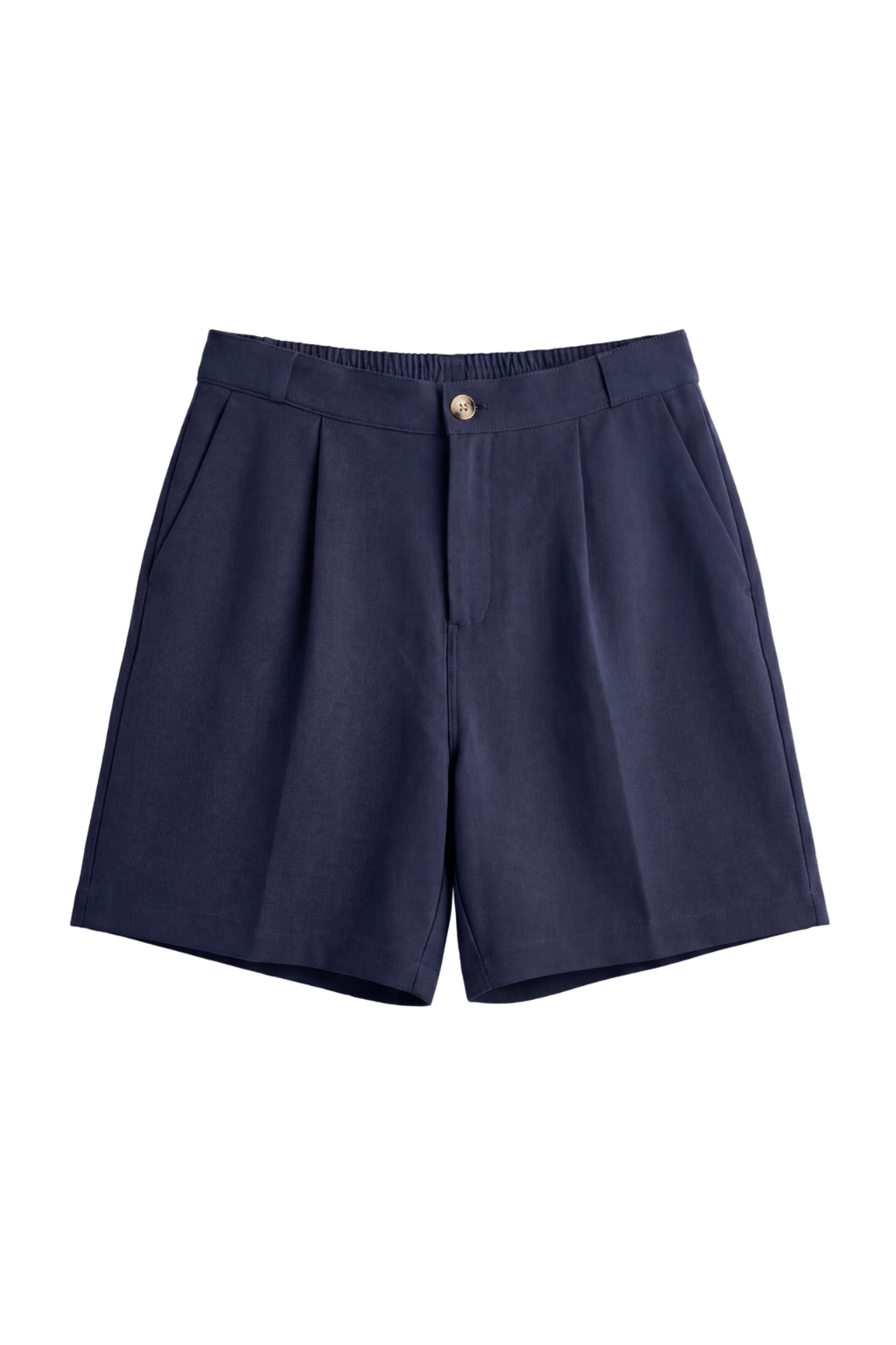Navy blue shorts on a white background