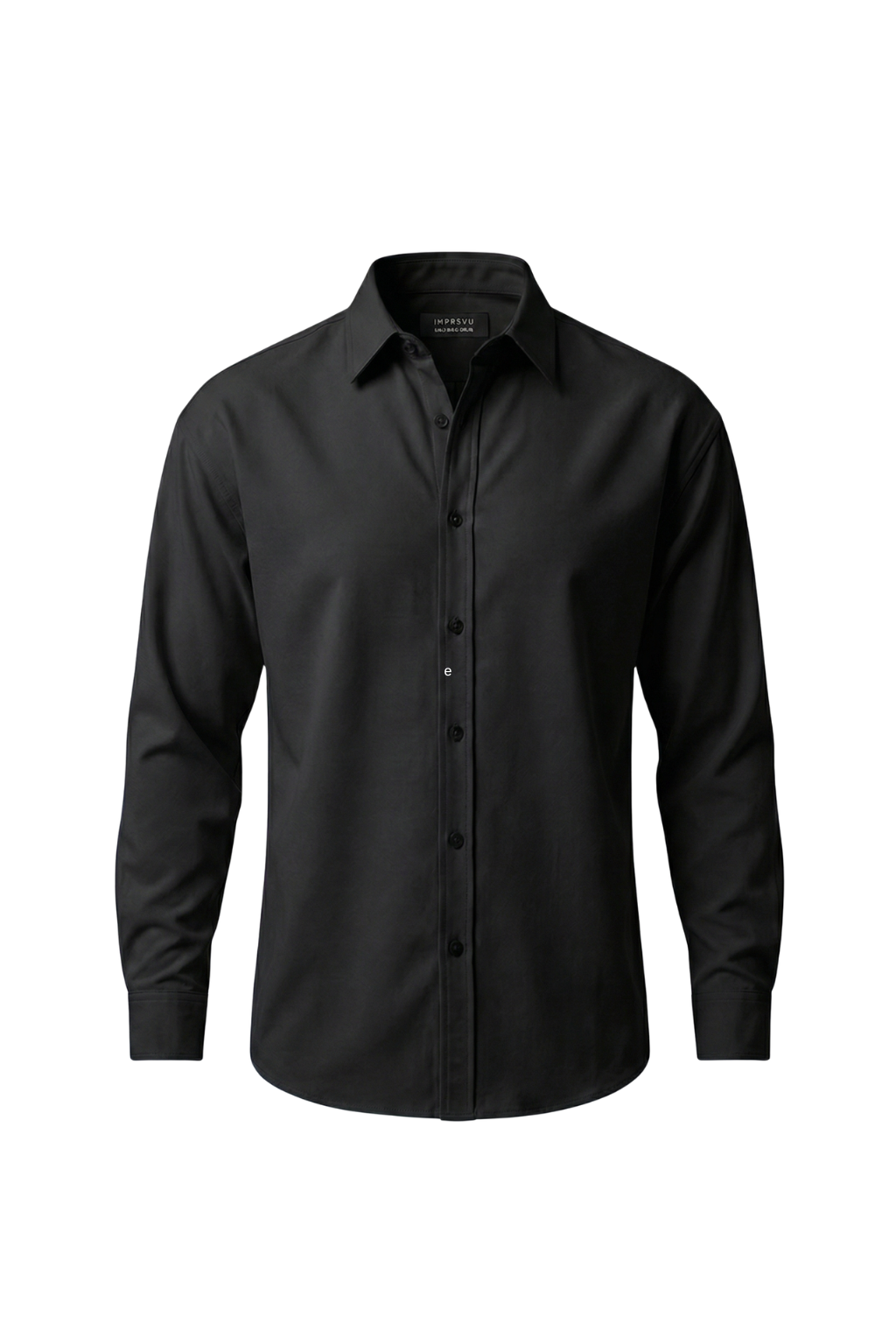 Black dress shirt on a white background