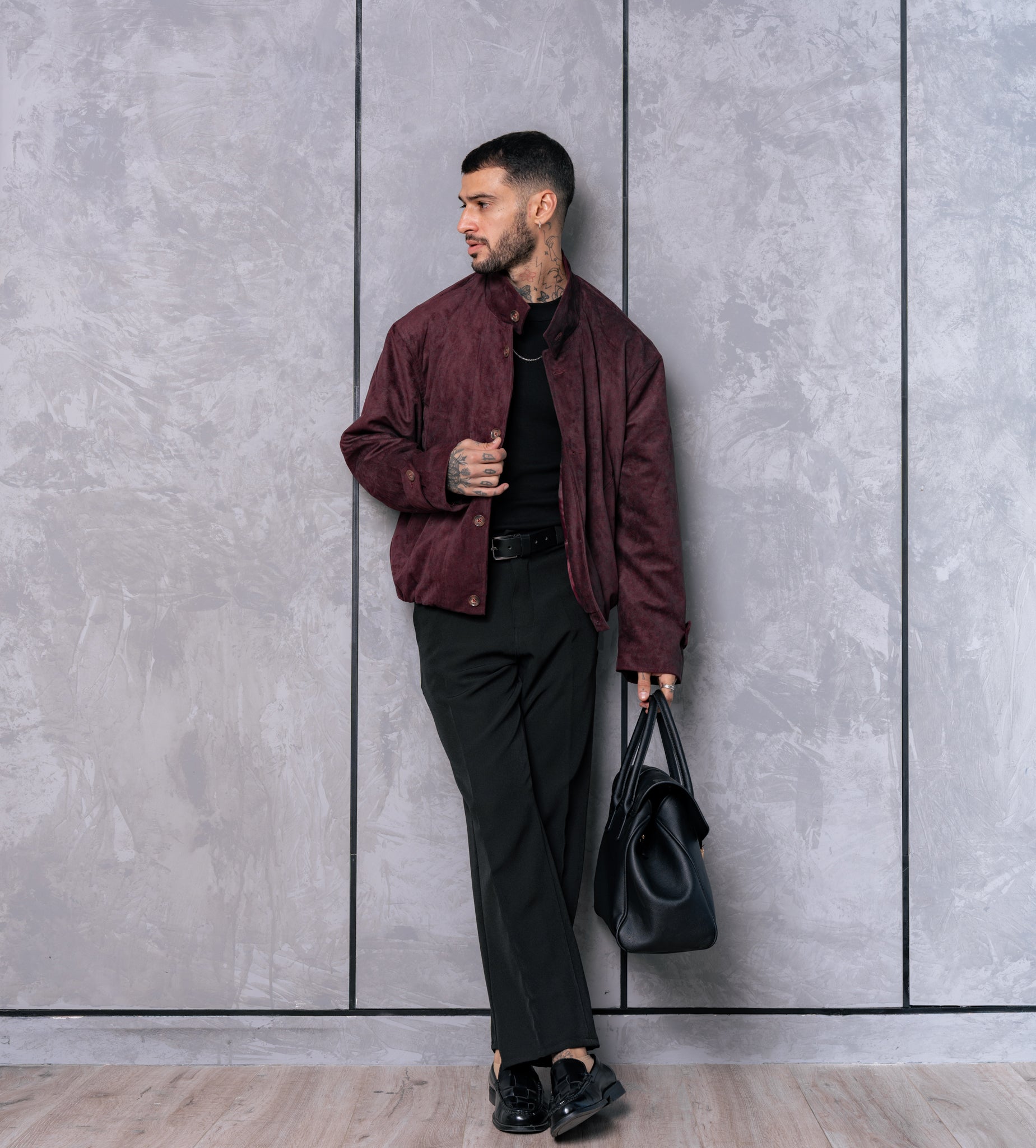 Vine Suede Finish Bomber Jacket