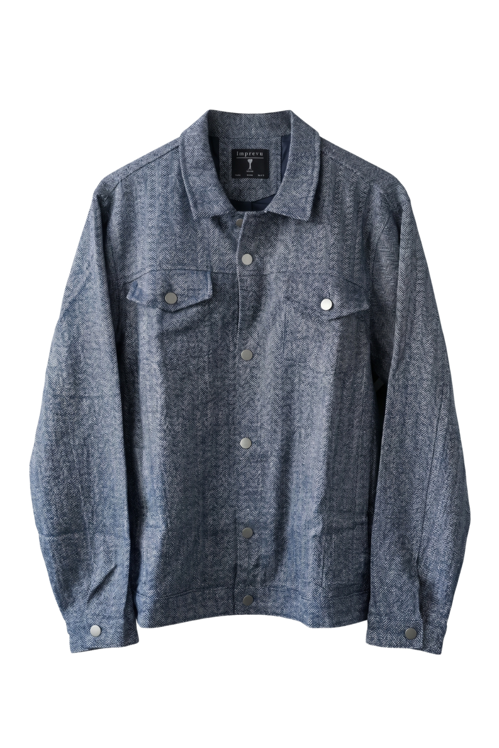 Blue denim shirt on a white background