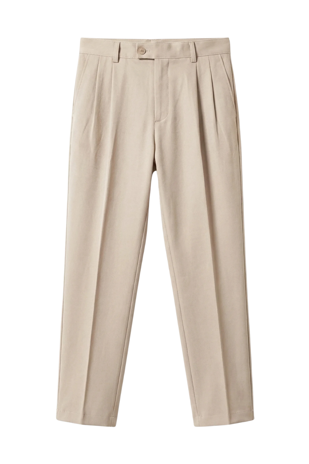 Beige dress pants on a white background