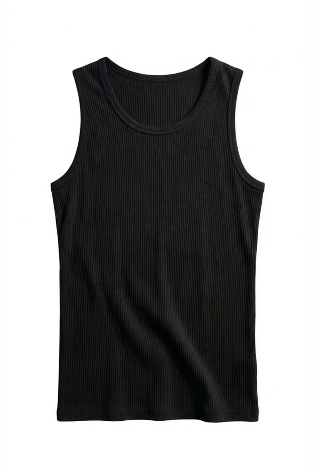 Black tank top on a white background