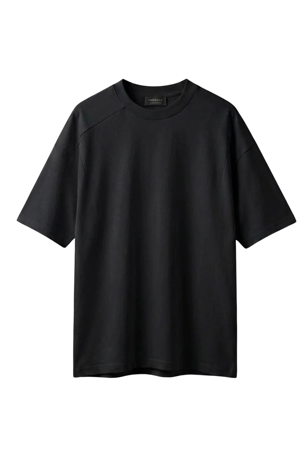 Black t-shirt on a white background
