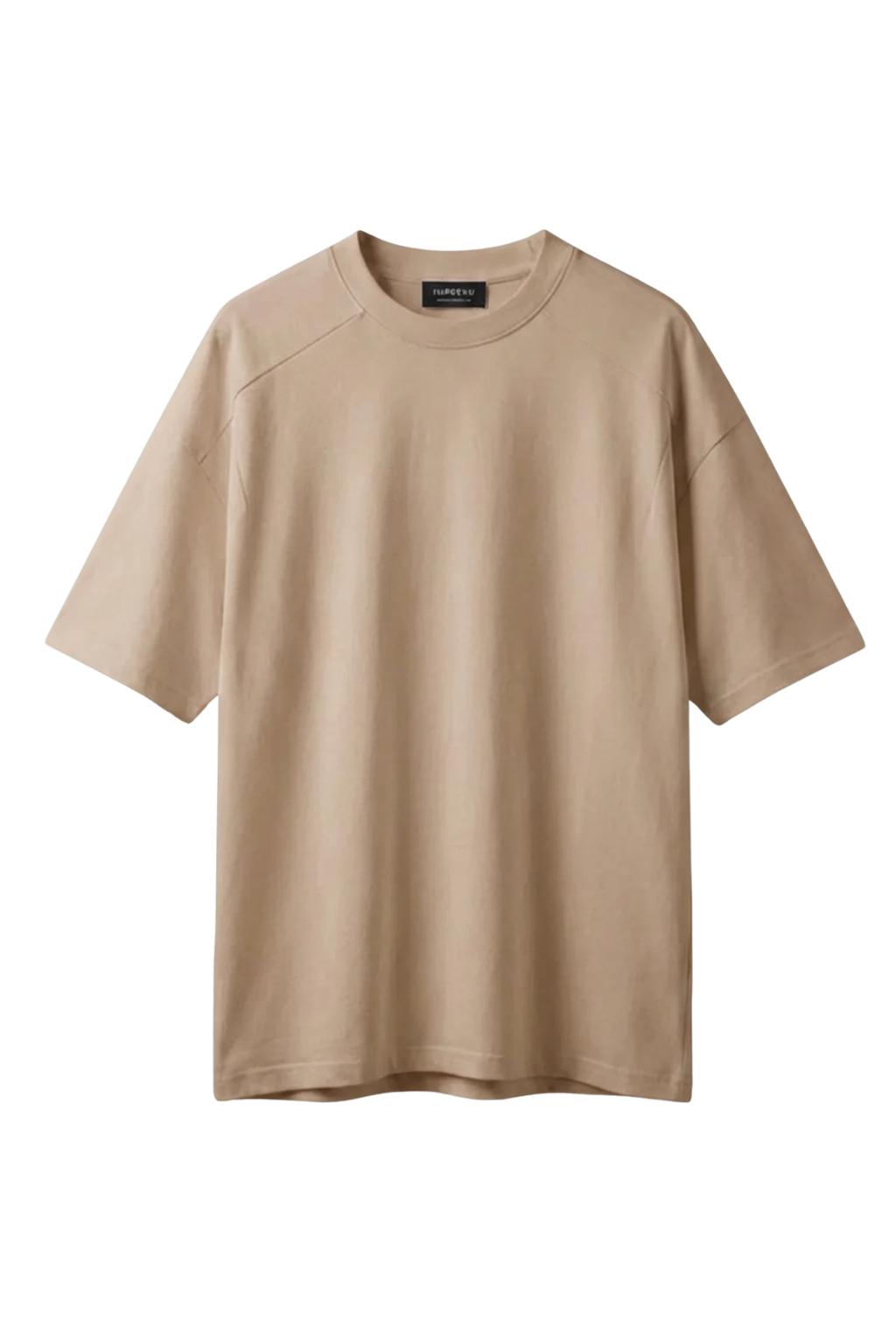 Beige t-shirt on a white background