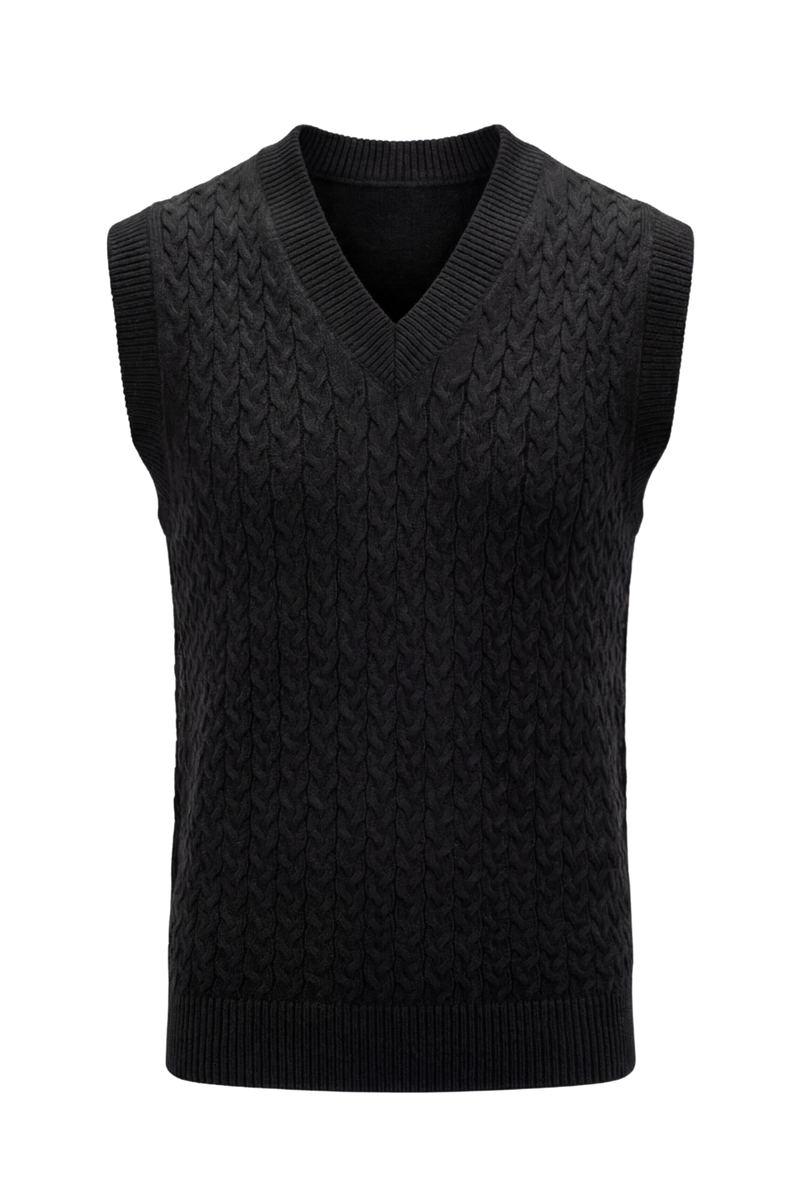 Textured Cable Knit Sweater Vest | IMPREVU Textured Cable Knit Sweater Vest | IMPREVU