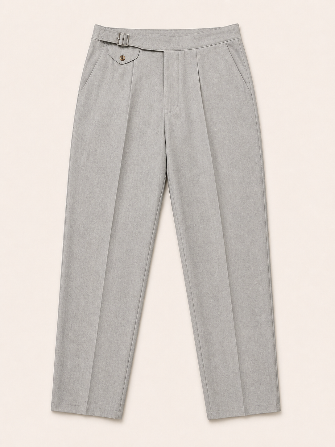 PLEATED GURKHA TROUSERS WITH BUCKLED WAIST