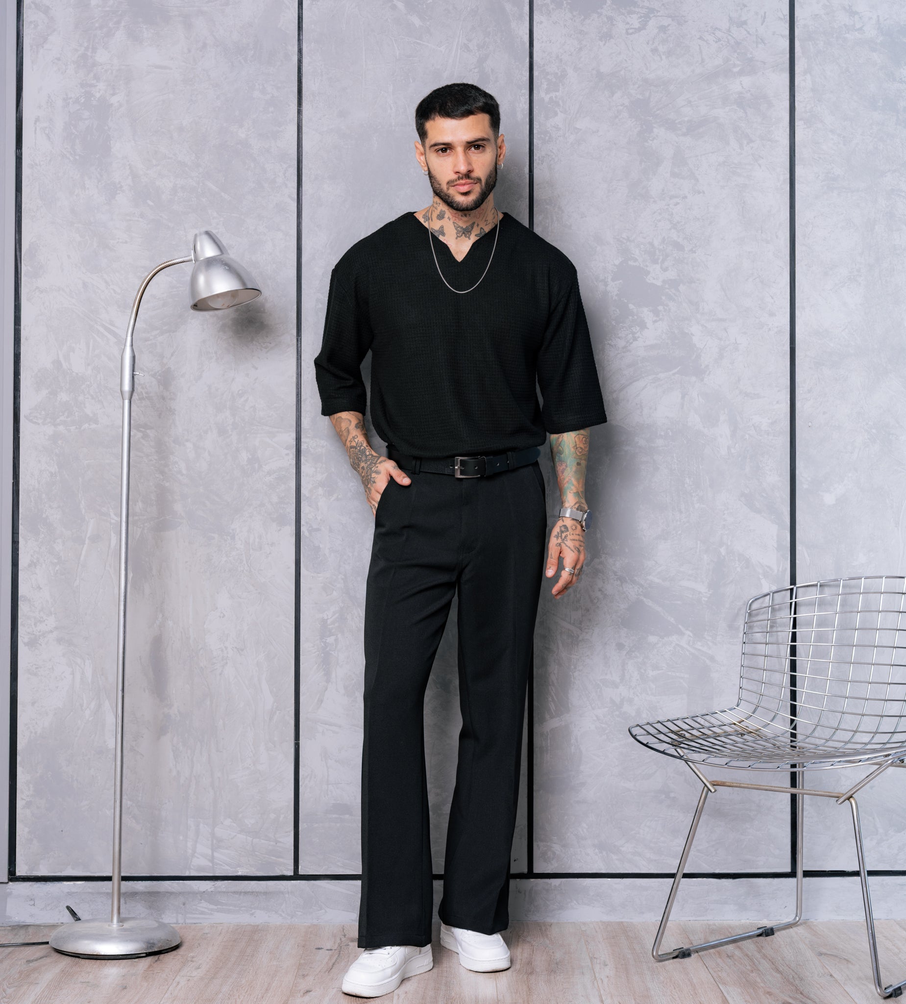 Wide Leg Tailored Trousers