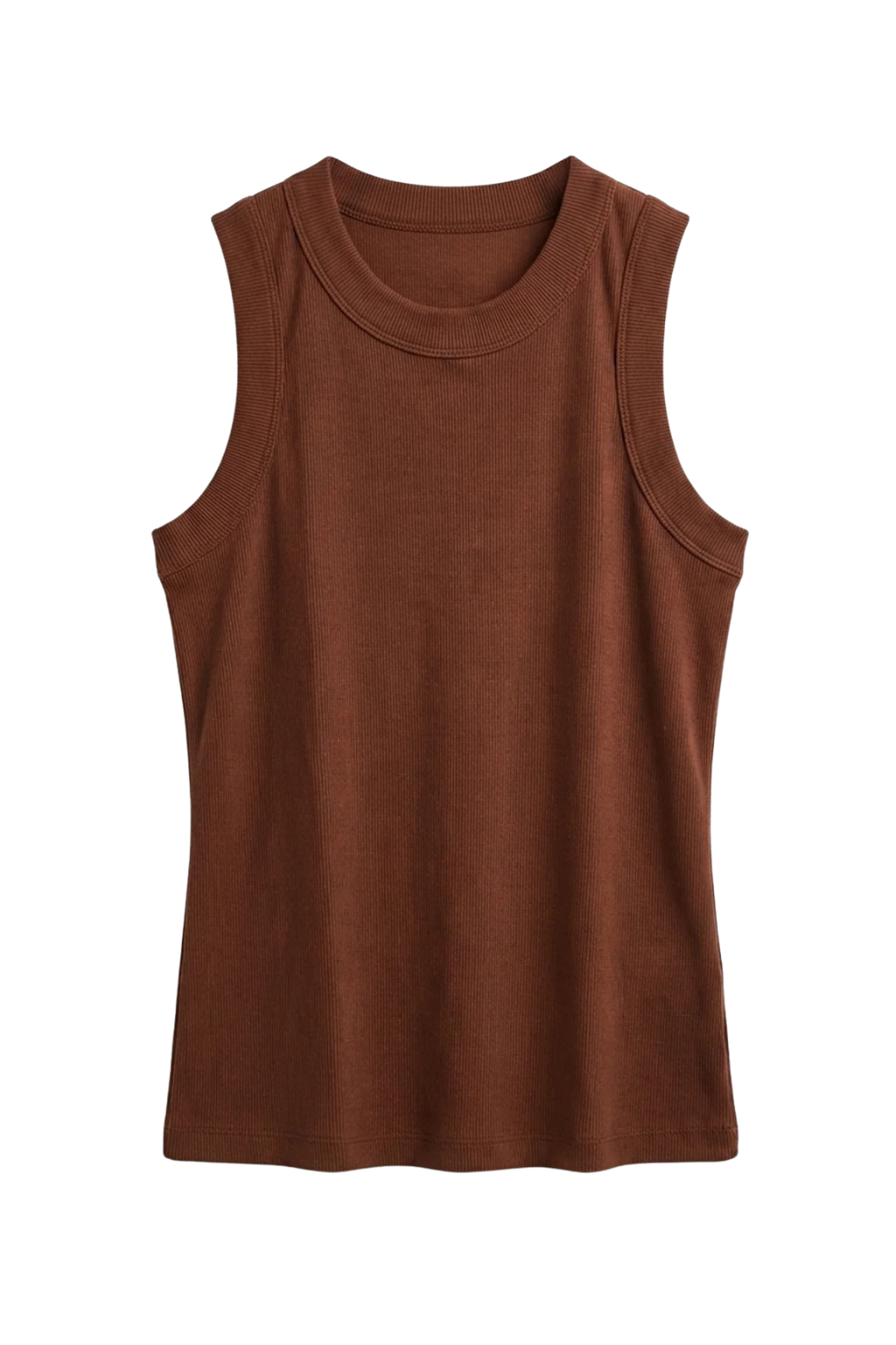 Brown tank top on a white background