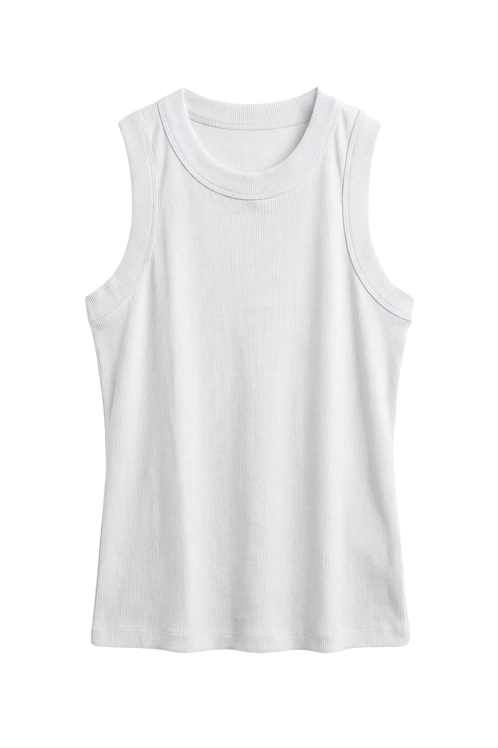 White sleeveless shirt on a white background