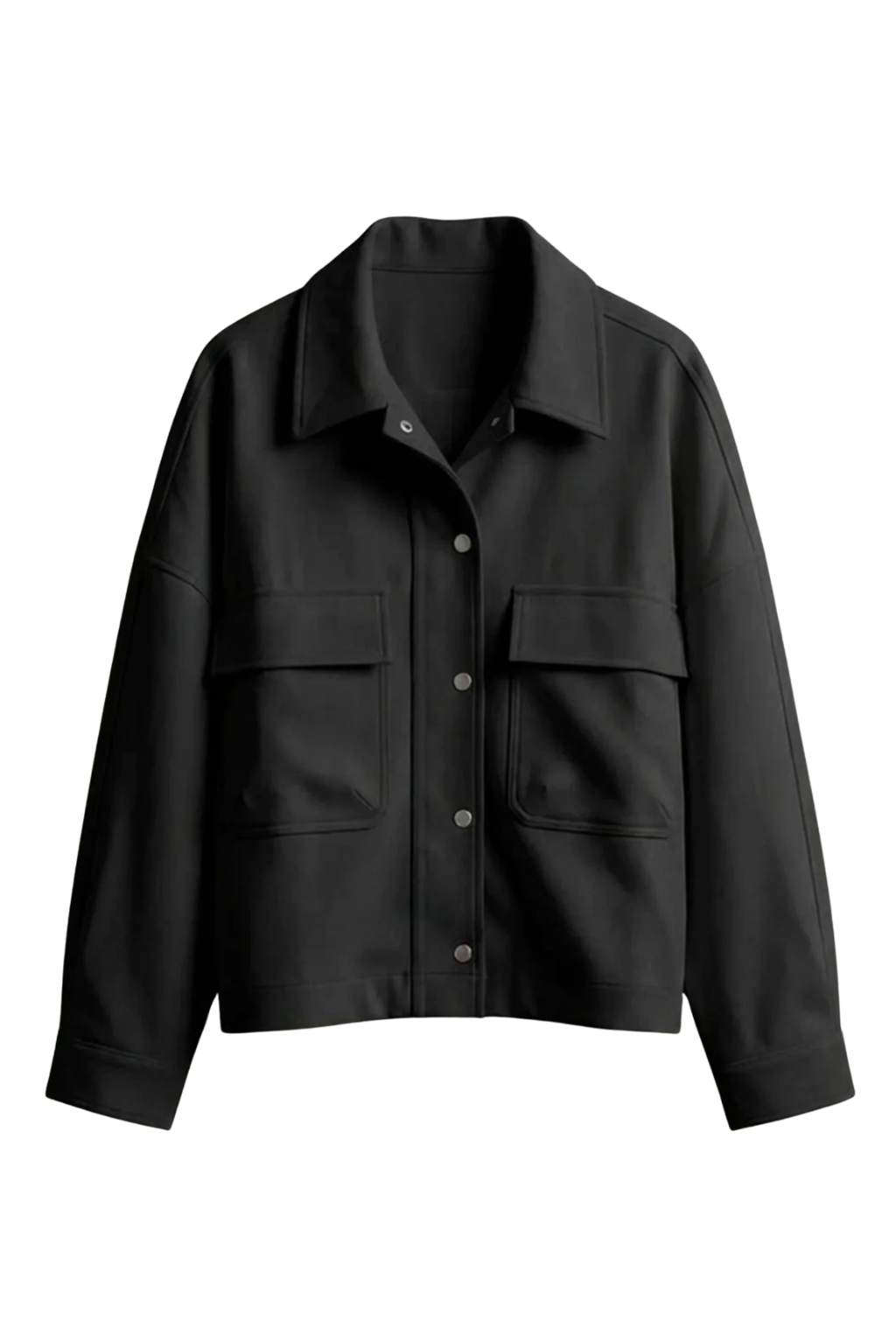Brown jacket with two front pockets on a white background