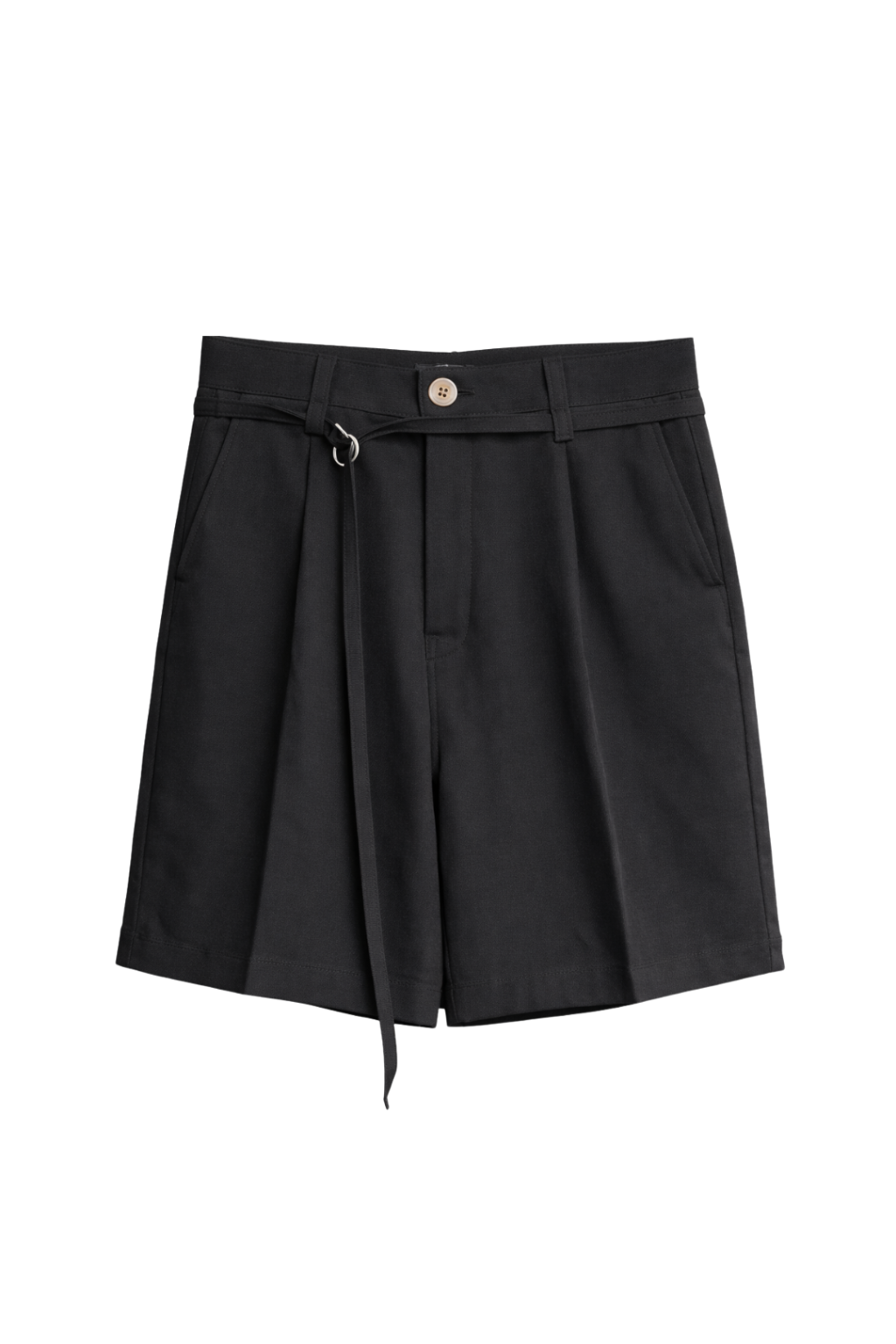 Black skirt with a belt on a white background