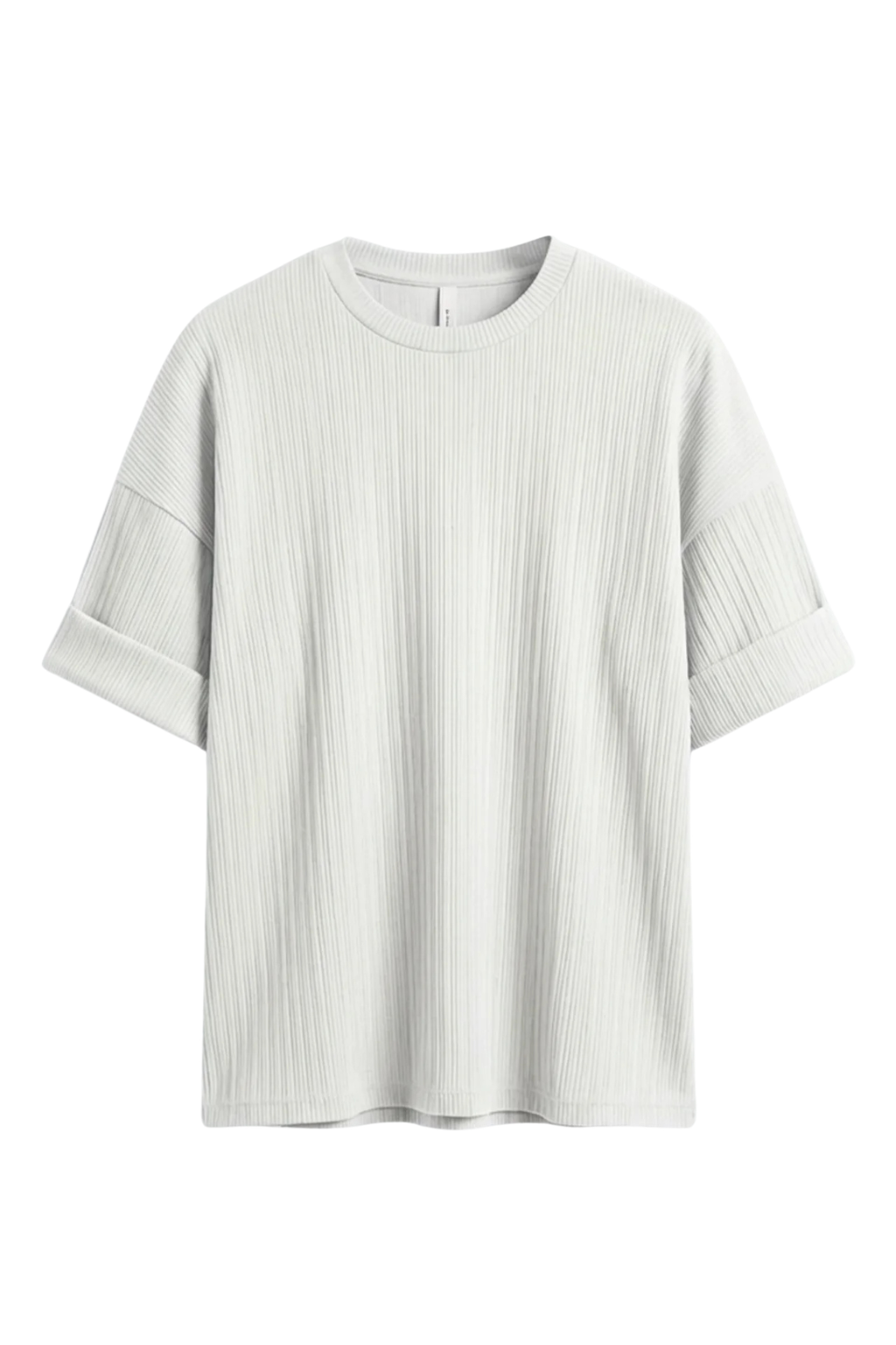 White ribbed t-shirt on a white background