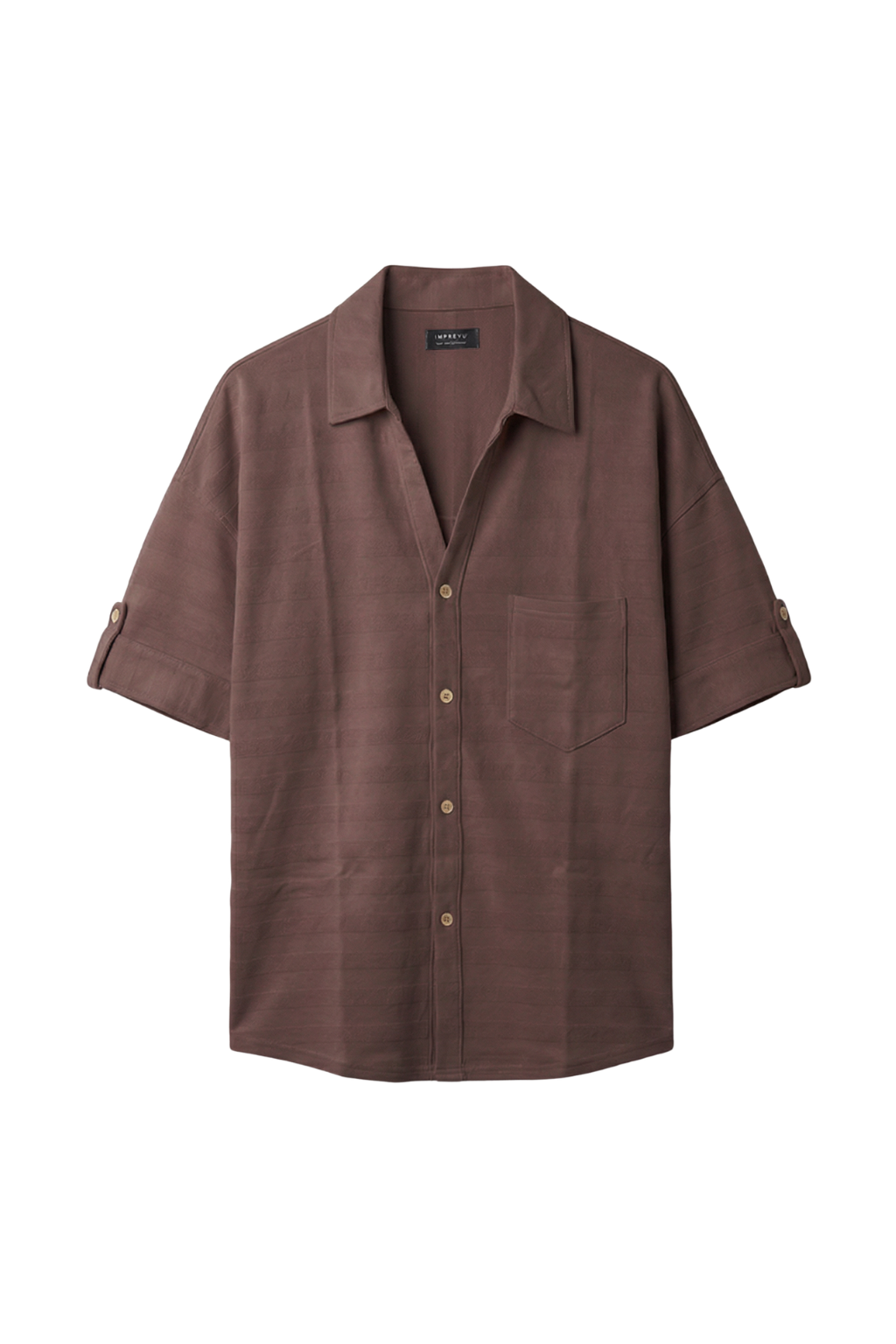 Brown short-sleeve shirt on a white background