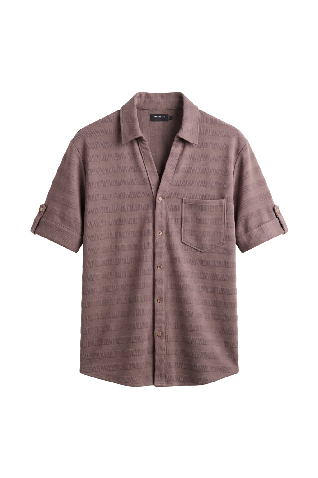 Brown short-sleeve shirt on a white background